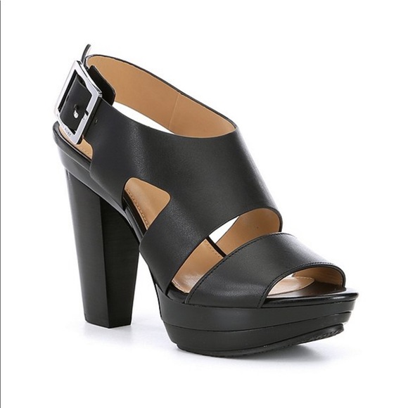 MICHAEL Michael Kors Shoes - Michael Kors Carla Leather Platform Block Size 9